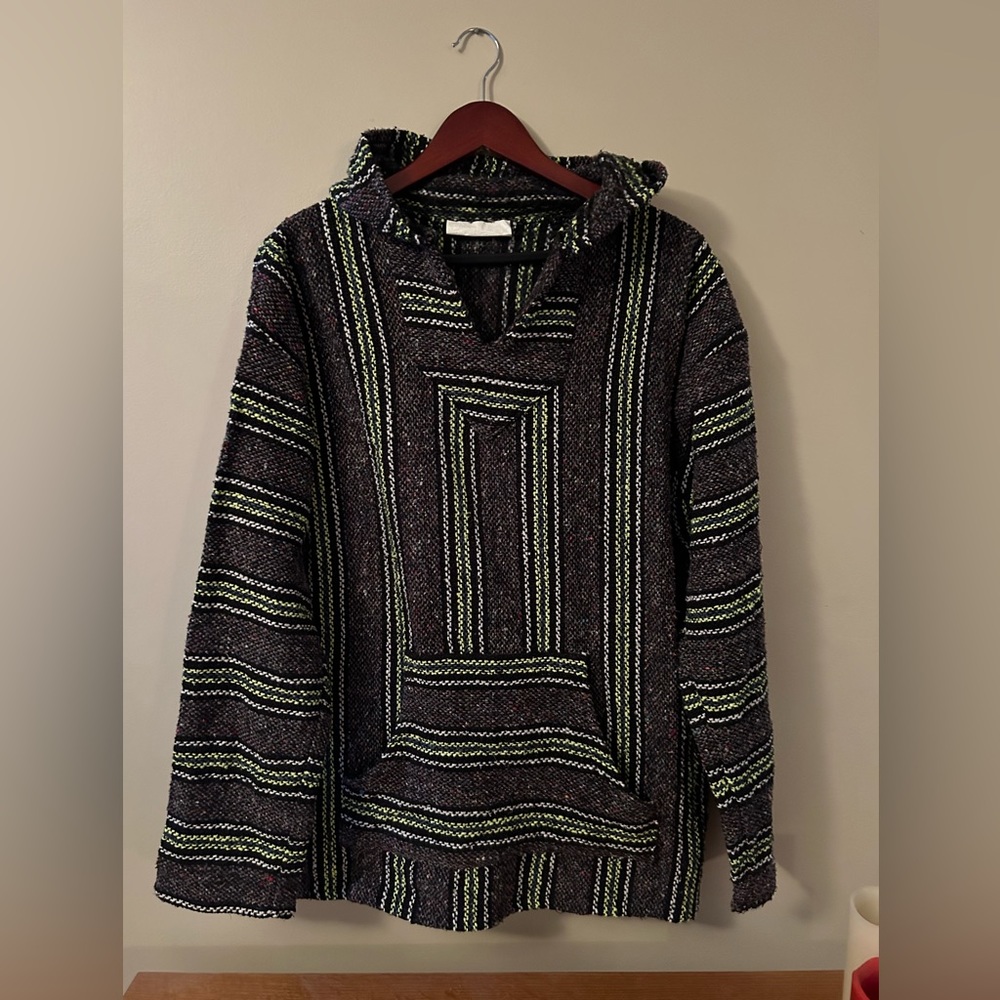 Cienfuegos hooded Mexican Baja Hoodie Poncho XL